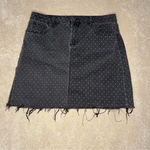 Kut From the Kloth‎ Gray Denim Polka Dot Margaret Skirt women's 12